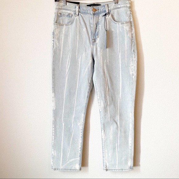 J brand painted high rise cropped cigarette jeans size 28 NWT - Picture 3 of 12